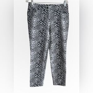 Caché Anthropologie Animal Print Skinny Pants Size 6